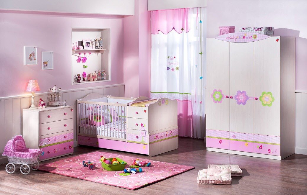 pink and white toddler girl bedroom ideas