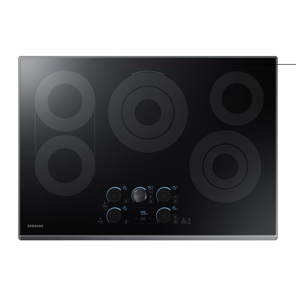 Home Depot Samsung 30 in. Radiant Electric Cooktop in Fingerprint Resistant Black Stainless